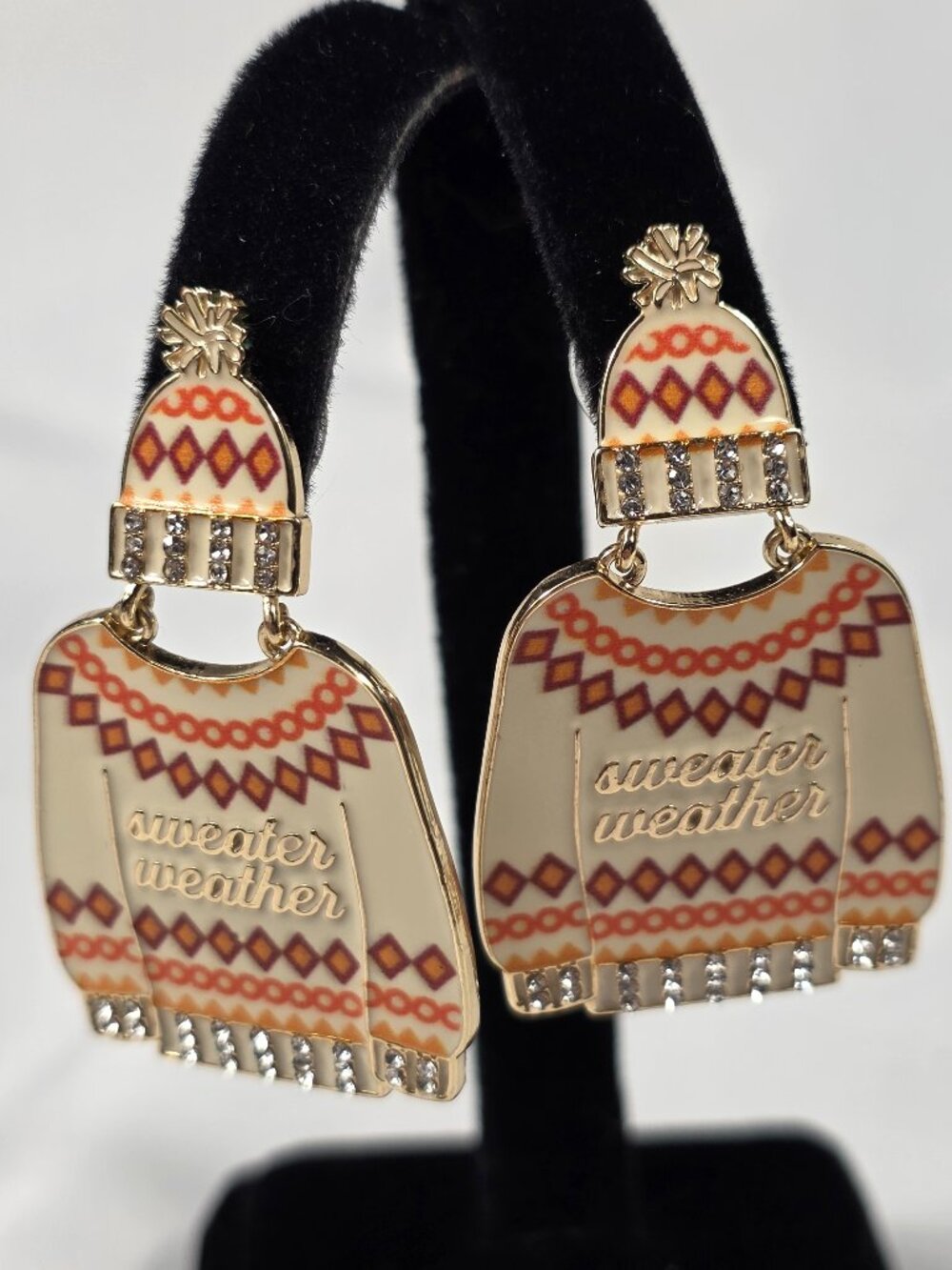 Sugarfix by Baublebar "Sweater Weather" Drop Earrings Fair Isle Sweater & Hat